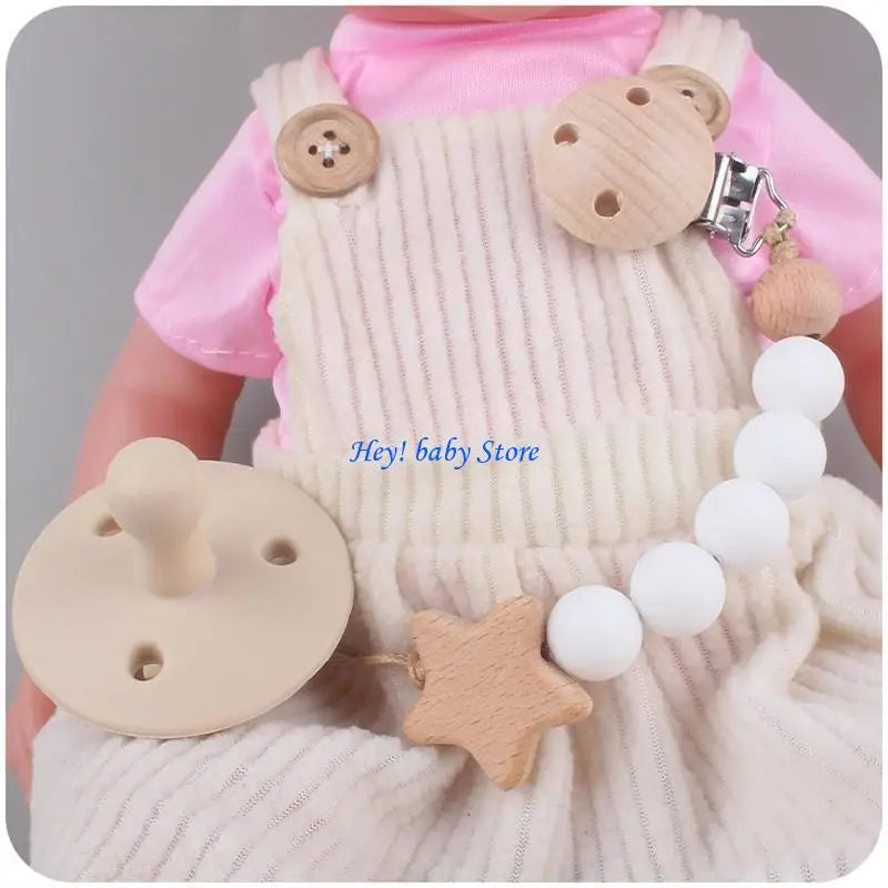 Baby Girl Pacifier Clip with Silicone Teething Beads | Soother Chain