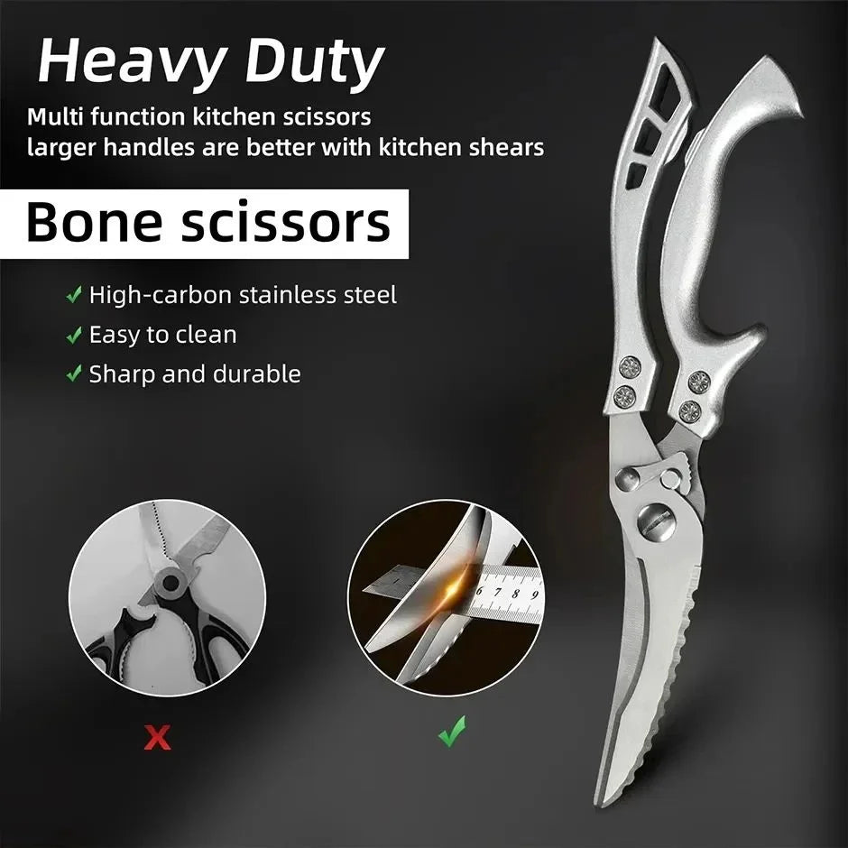 Professional Kitchen Shears – Stainless Steel Bone Scissors