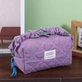 Women's Vintage Gingham Cosmetic Bag – Large Travel Organizer