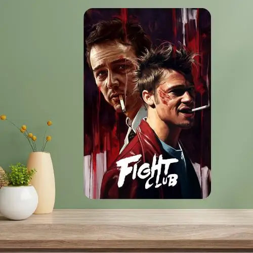 Fight Club Classic Movie Metal Poster Sign – Vintage Wall Art