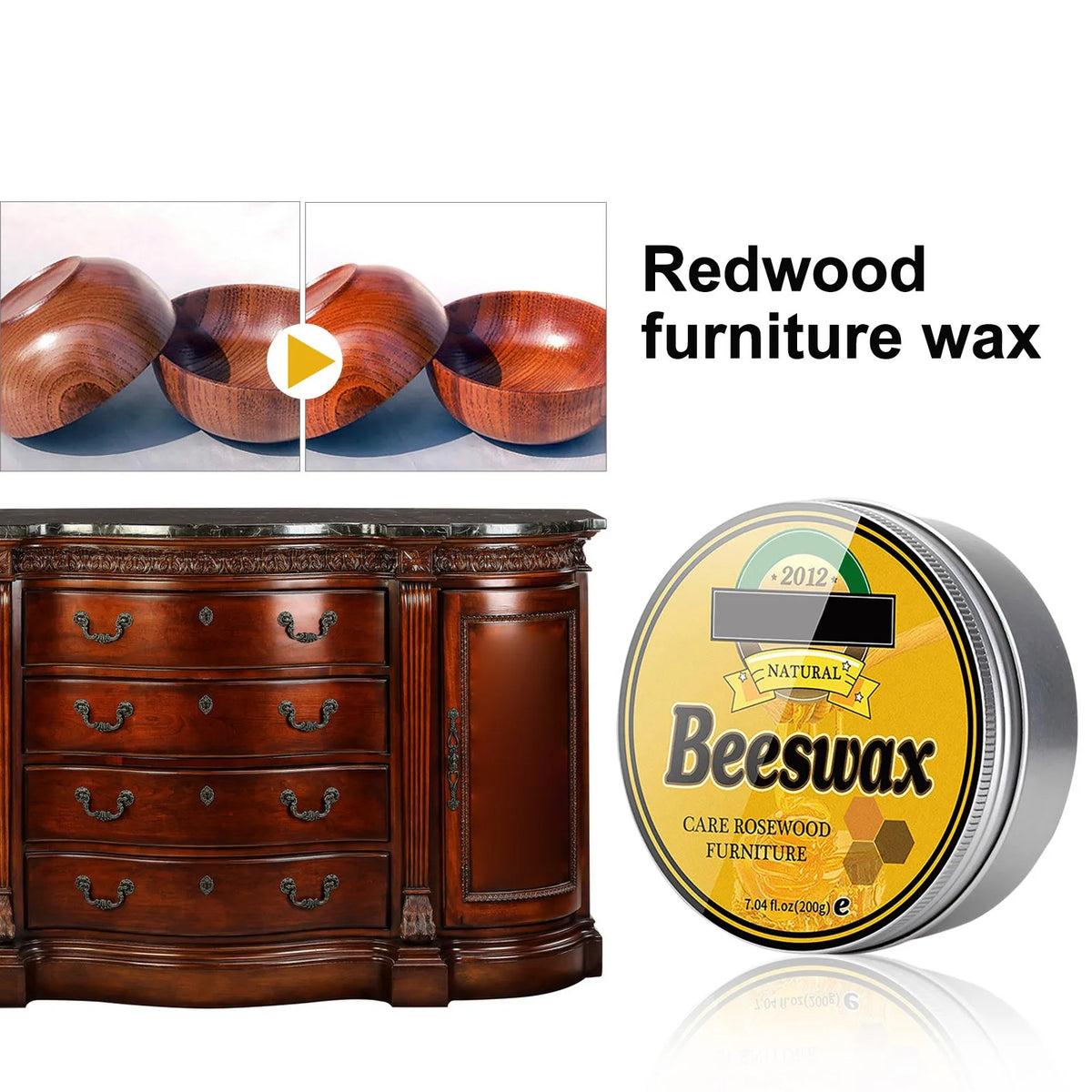 Natural Beeswax Wood Polish & Floor Care Wax – 200g