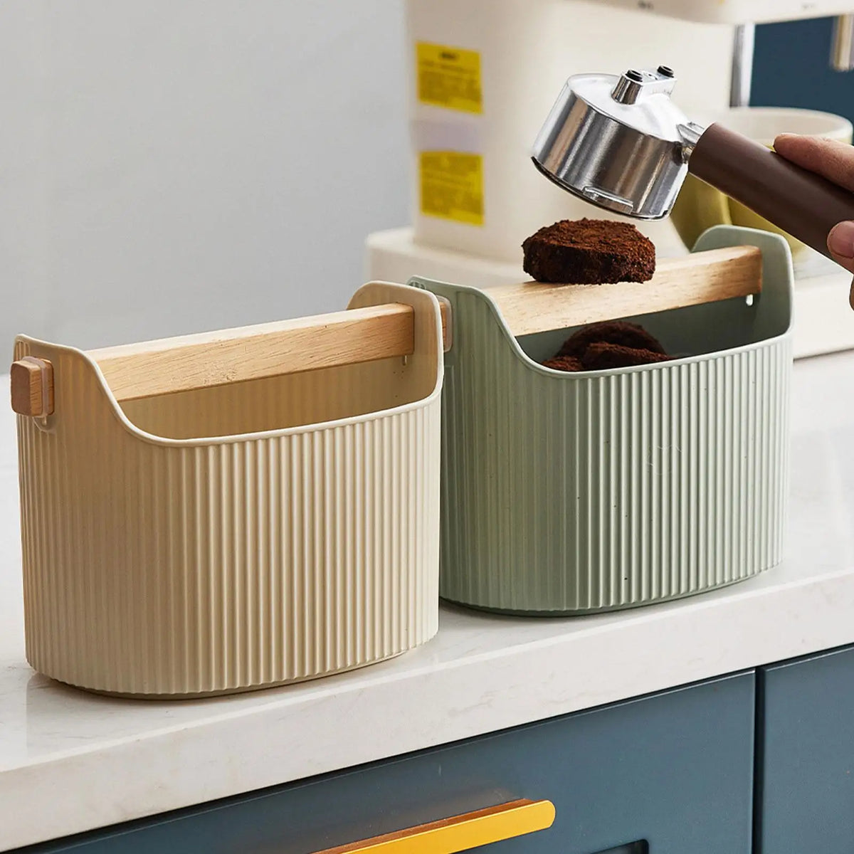 Shock-absorbent Coffee Knock Box Espresso Dump Bin Removable Bucket