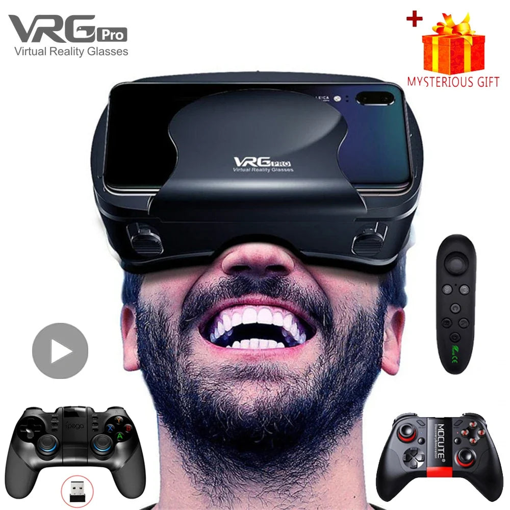 VRG Pro 3D VR Headset Goggles for Smartphone | 120° Wide Angle