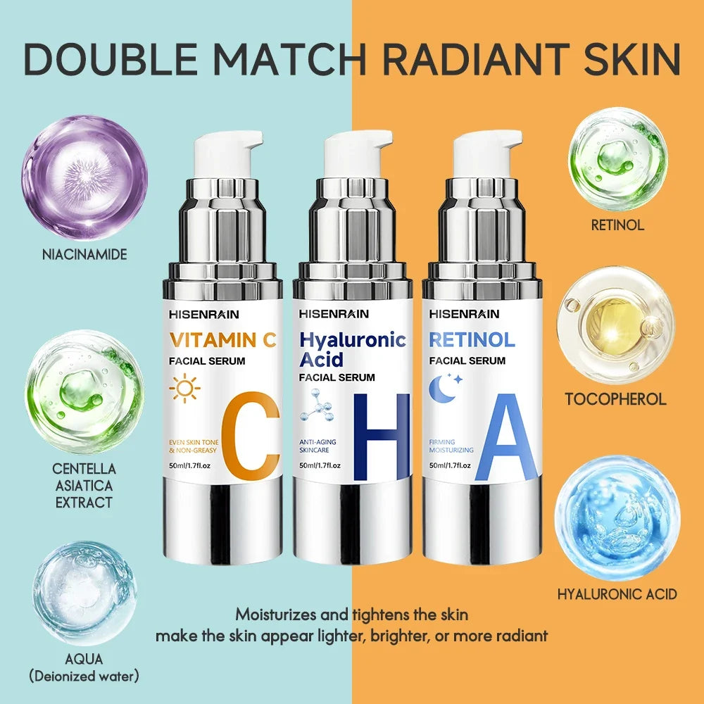 HISENRAIN 3-in-1 Face Serum | Hyaluronic Acid, Retinol & Vit C