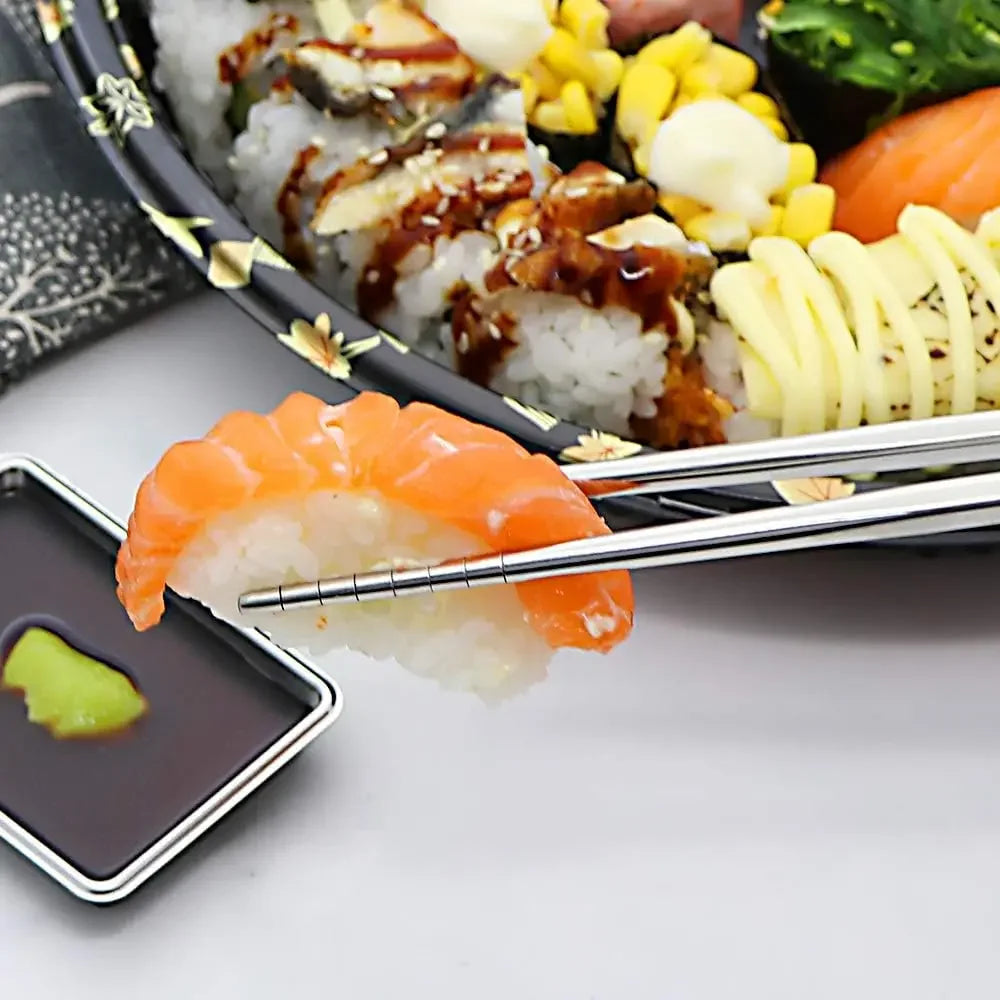 Stainless Steel Chopsticks Set – Non-Slip Reusable Cutlery