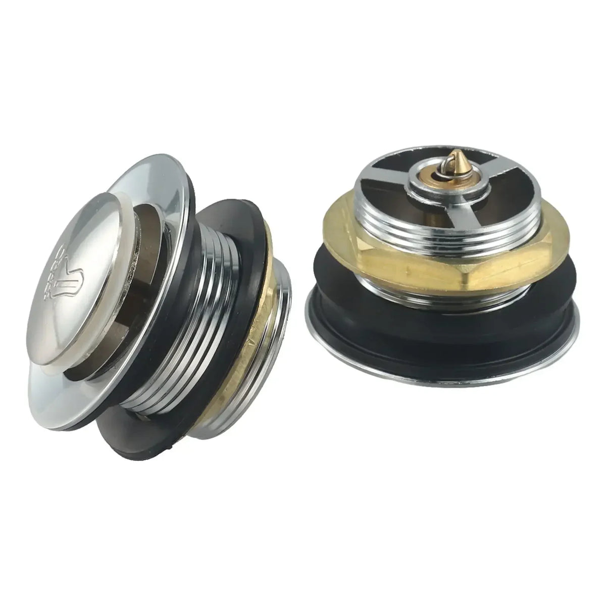 Brass Push-Button Bathtub Pop-Up Drain | Tub Replacement Part