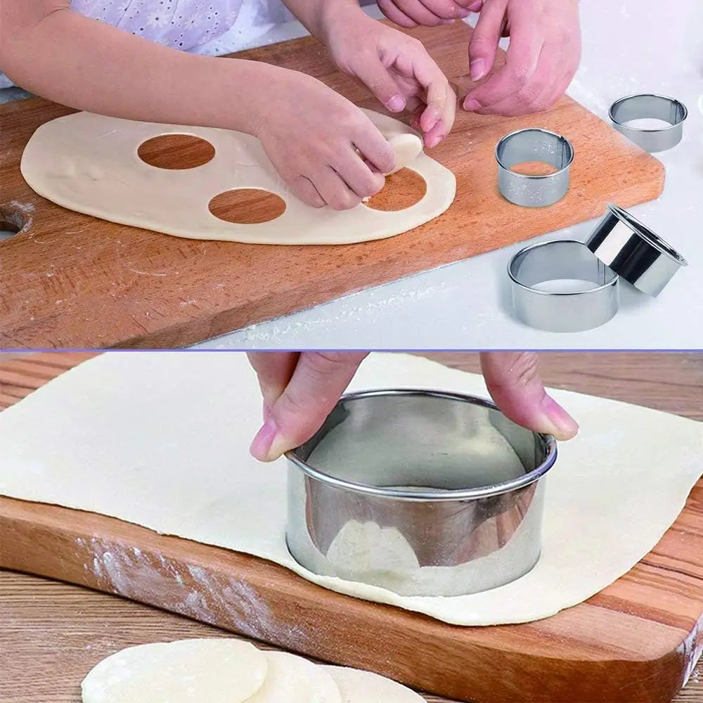 11-Piece Stainless Steel Round Cookie & Biscuit Cutter Set