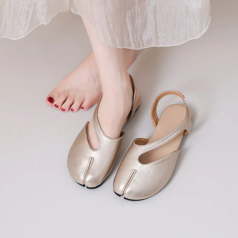 Women's Split Toe Flat Sandals – Slingback Mary Jane Summer Shoes