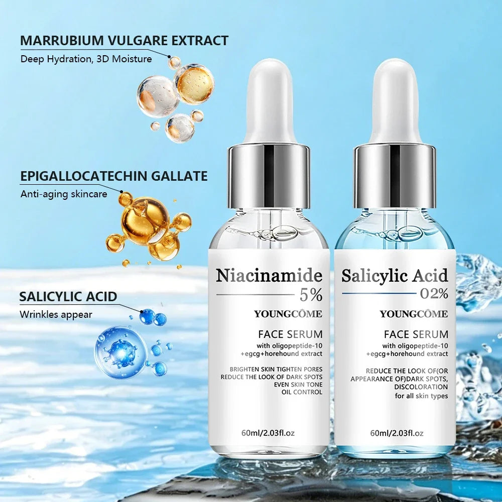 YOUNGCOME Salicylic Acid 5% Niacinamide Ceramide Face Serum Set