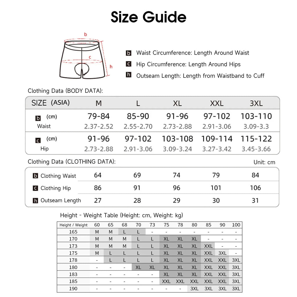 Padded Bike Shorts Men Mens Padding Cycling Riding Underwear