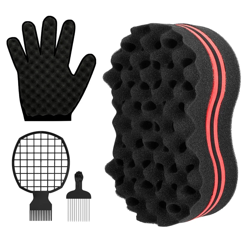 4-Piece Twist Hair Sponge Set – Afro Curl Coil Wave Tool