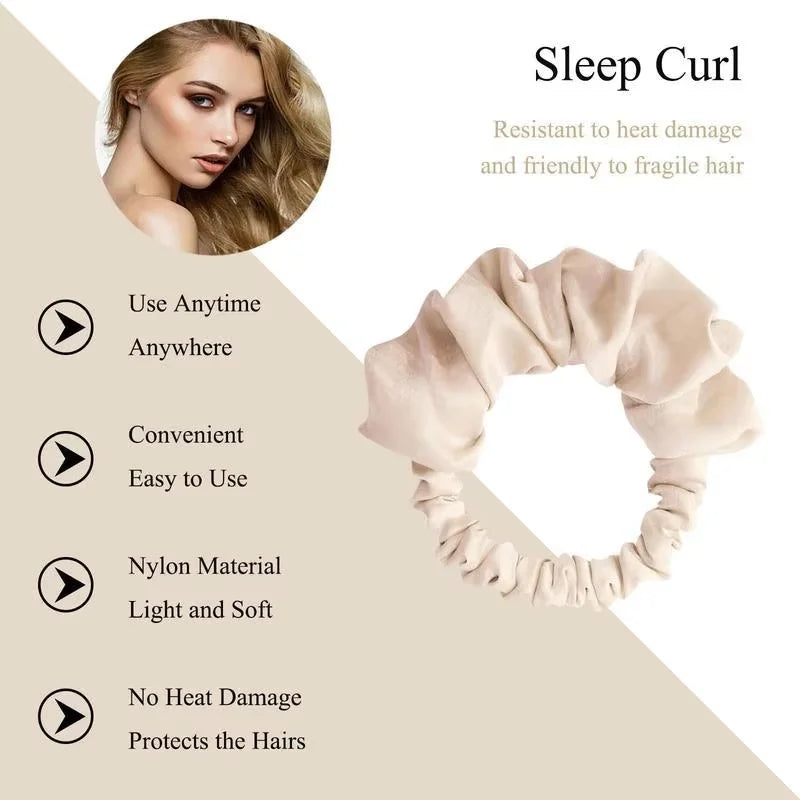 Satin Elastic Headband & Heatless Curl Tool – 8 Colors