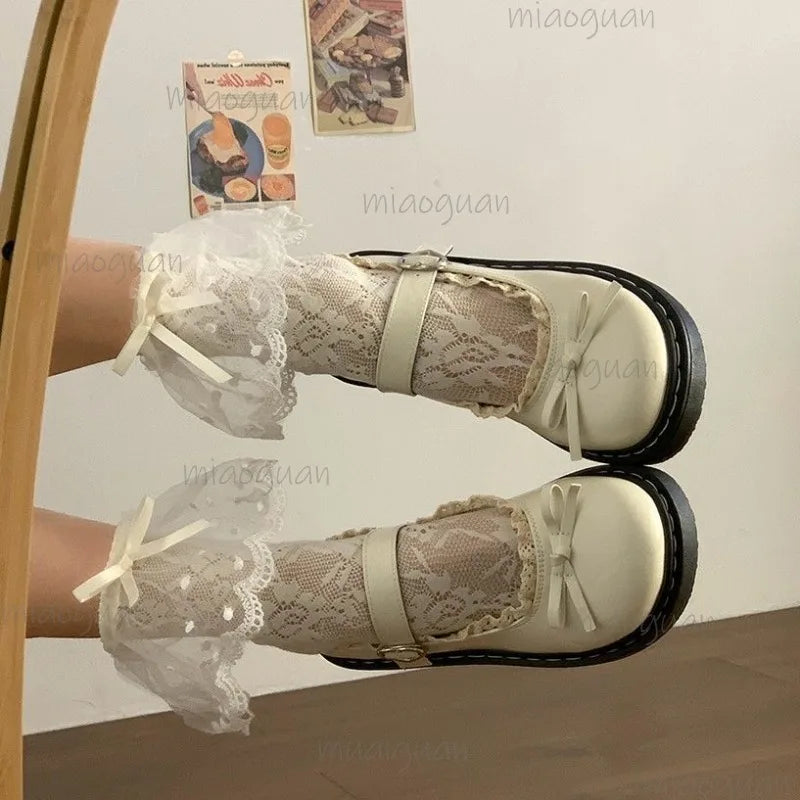 Women's Lolita Mary Jane Flats – Butterfly Bow Loafers