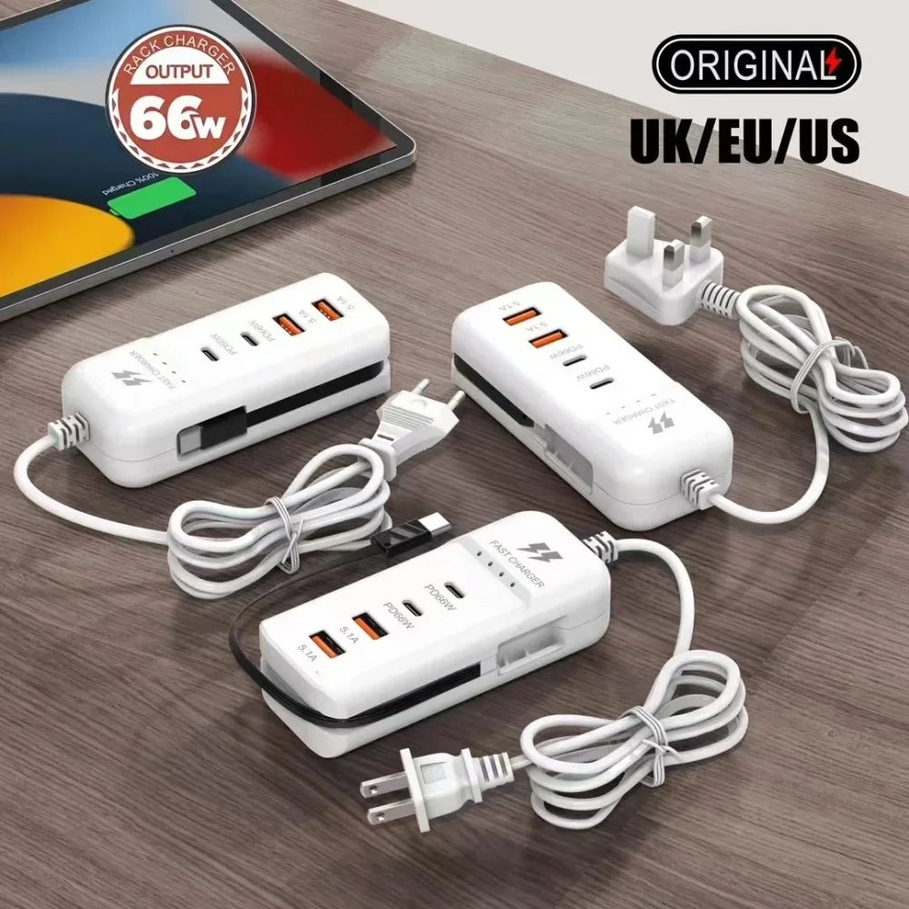 Multiport USB-C PD Fast Charge Wall Adapter | EU US UK Plug