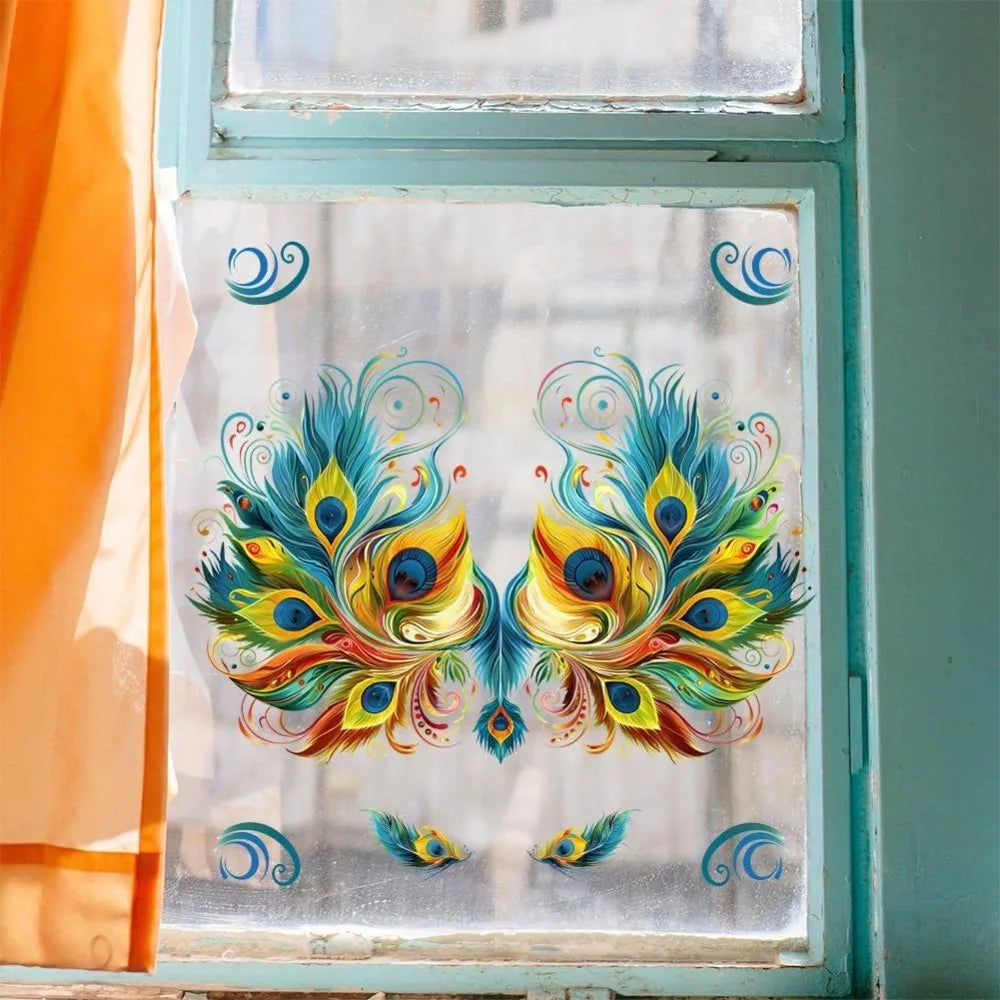 Vintage Peacock Feathers Rub-On Transfer Decals 6×12 – 3 Pcs