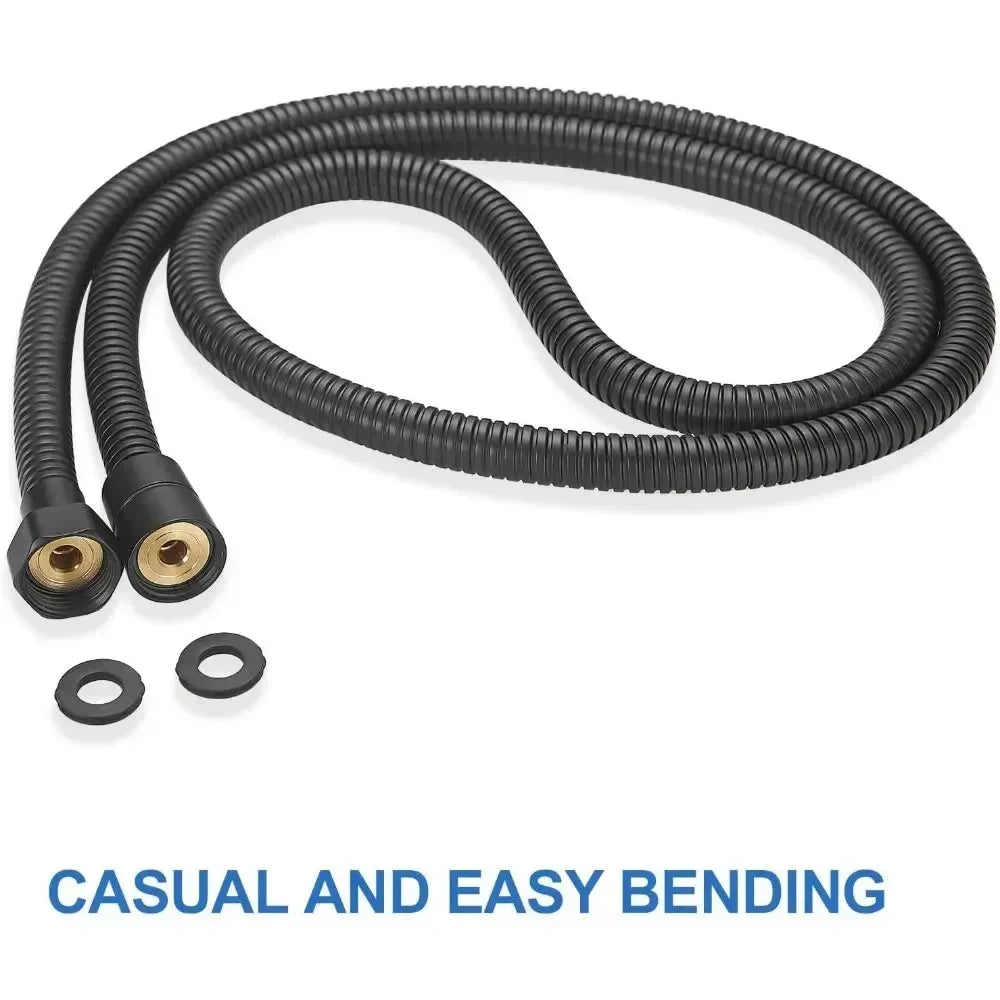 Black Stainless Steel Shower Hose 1.5m & 2m | Flexible, Kink-Free