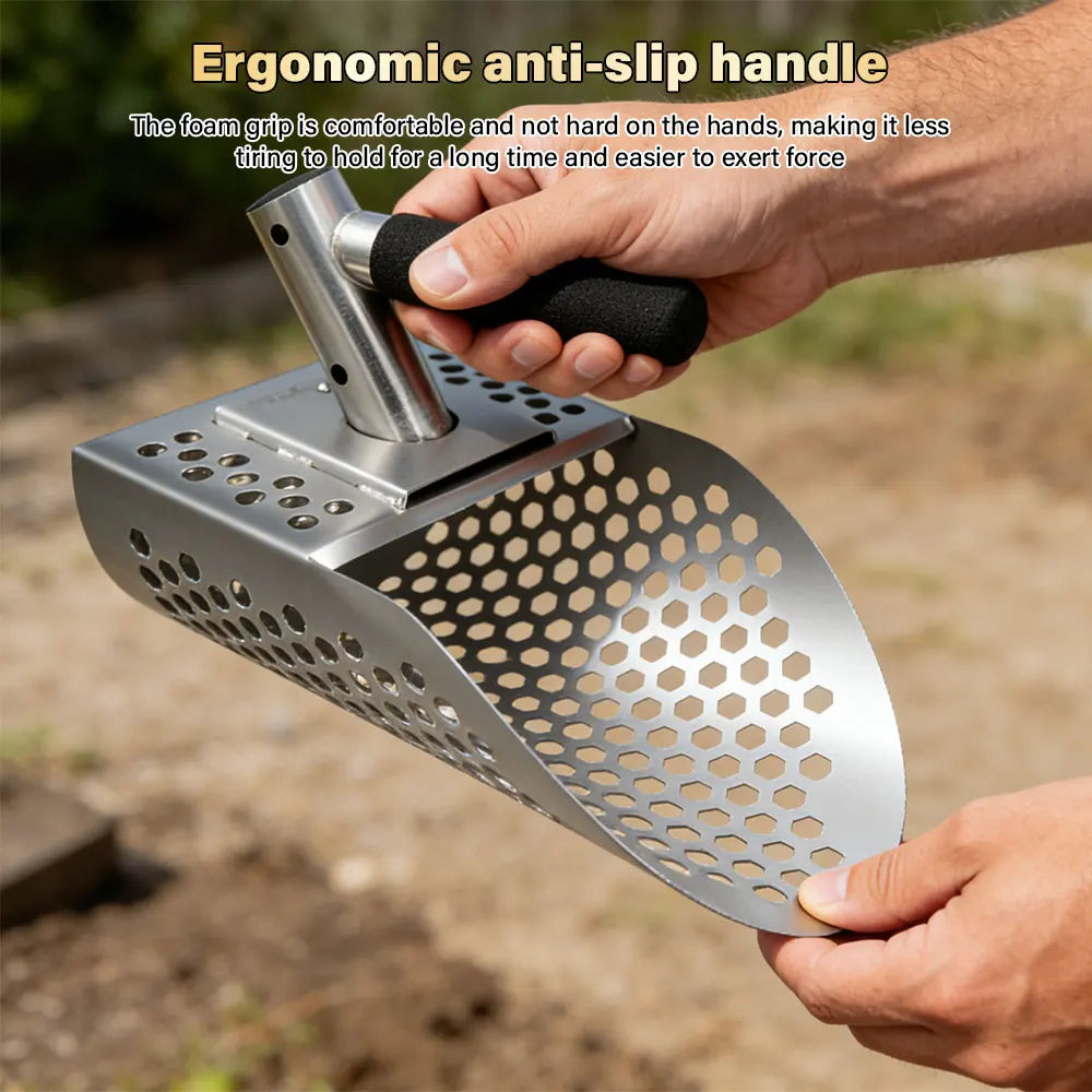 Portable Stainless Steel Metal Detecting Sand Scoop Shovel Beach