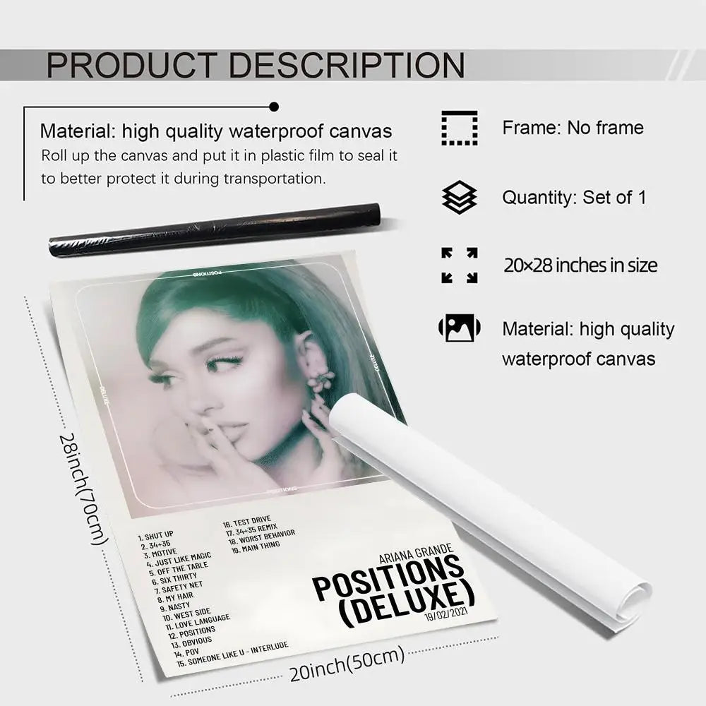 Ariana Grande Album Cover Canvas Poster | Music Wall Art