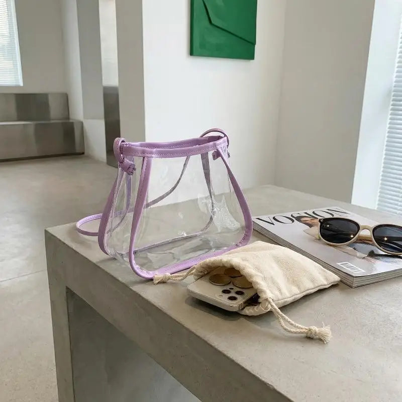 Clear PVC Crossbody Bag – Waterproof 2-in-1 Shoulder Bag