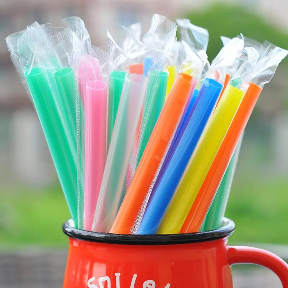 Colorful Wide Boba Straws 100pcs – Milk Tea & Party Straws