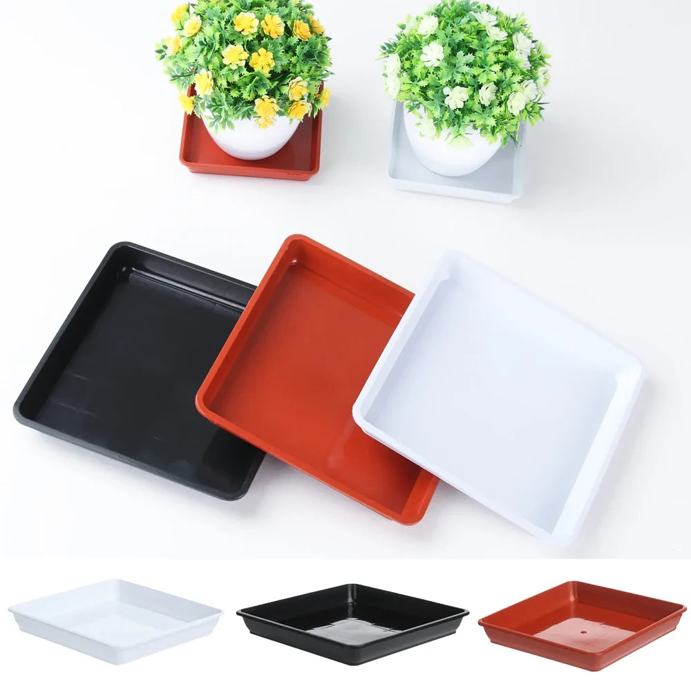 Plastic Heavy Duty Drip Trays Durable Square Plant Saucer Base Flower