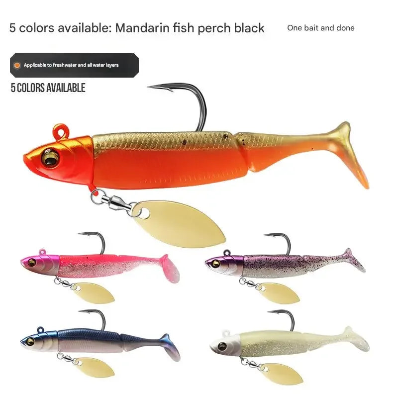Luminous T-tail Soft Fishing Lure Single Hook Glitter Bionic Bait
