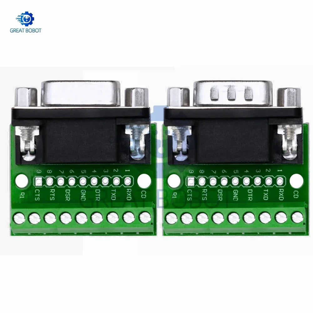 DB9 RS232 9-Pin Solderless Breakout Board Terminal Adapter