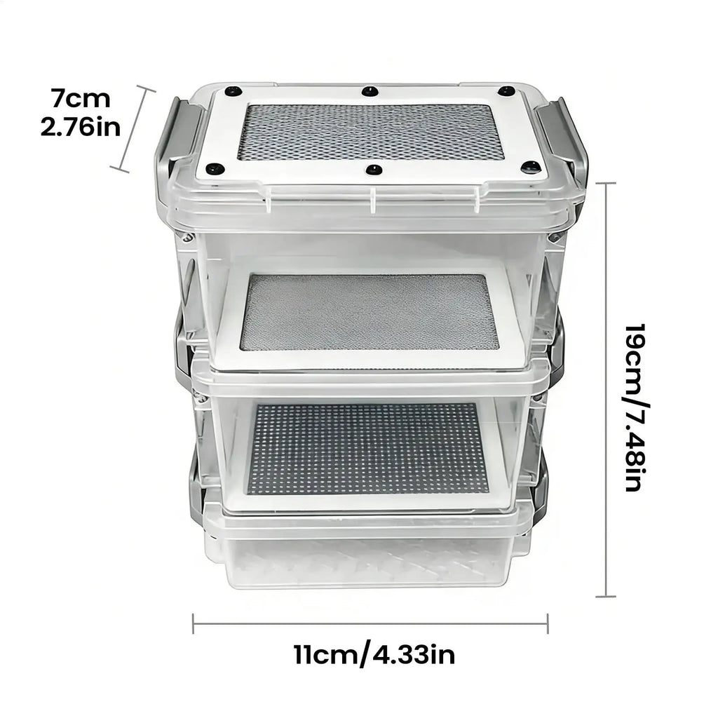 3-Layer Mealworm Breeding Kit – Transparent Feeder Bin