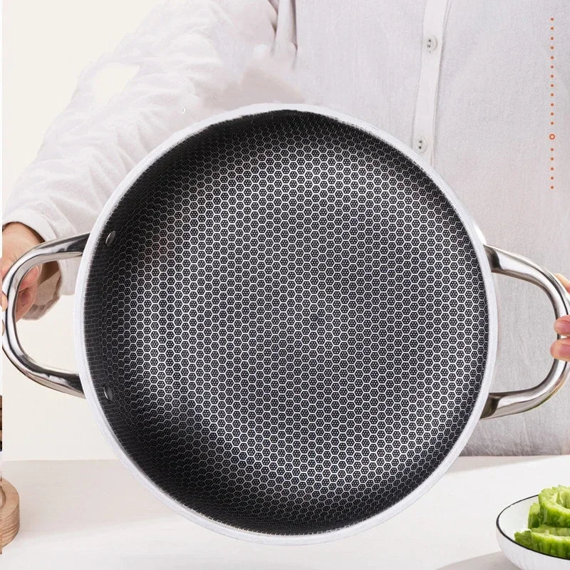 CHANSUNRUN 28cm Honeycomb Nonstick Stainless Steel Frying Pan