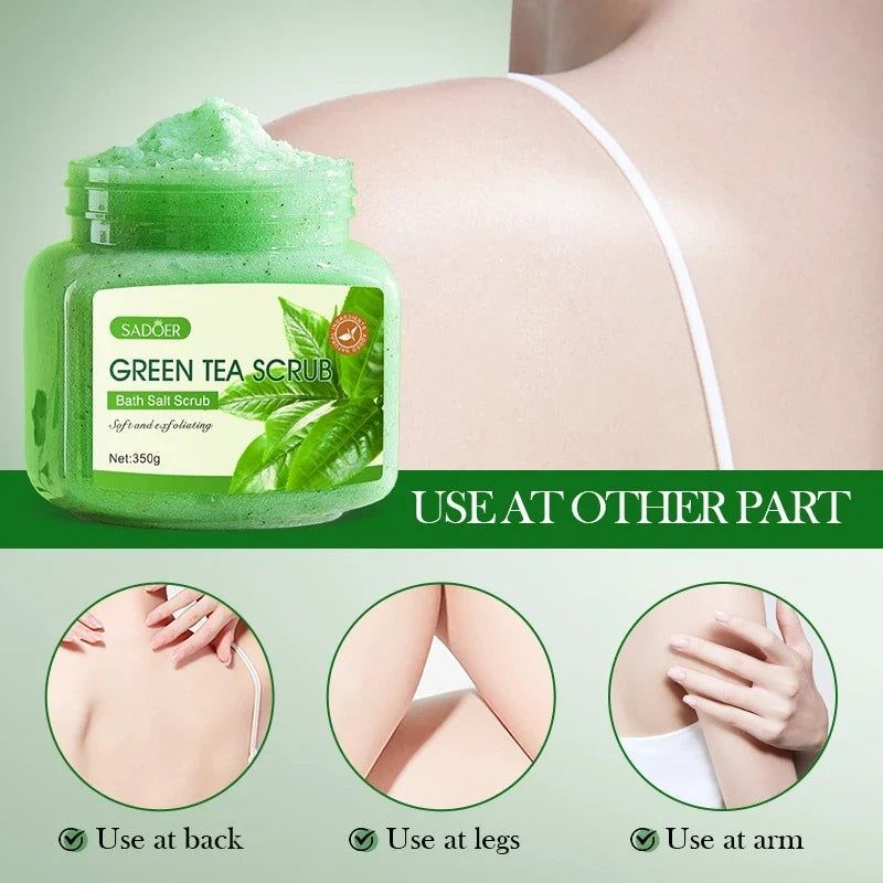 Sadoer Green Tea Body Scrub 350g – Exfoliate & Soften Skin
