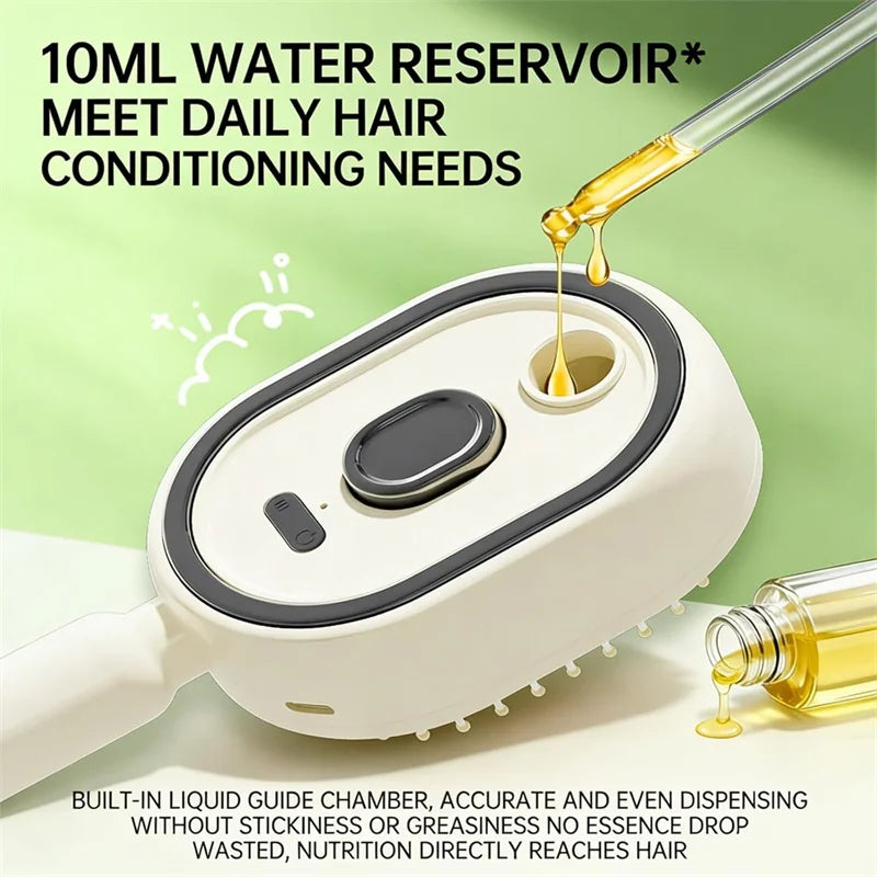 3-in-1 Electric Spray Scalp Massage Comb | Steam & Essential Oil