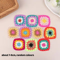 Random Mix Colors Handmade Crochet Doilies Suit Square Flower Diy