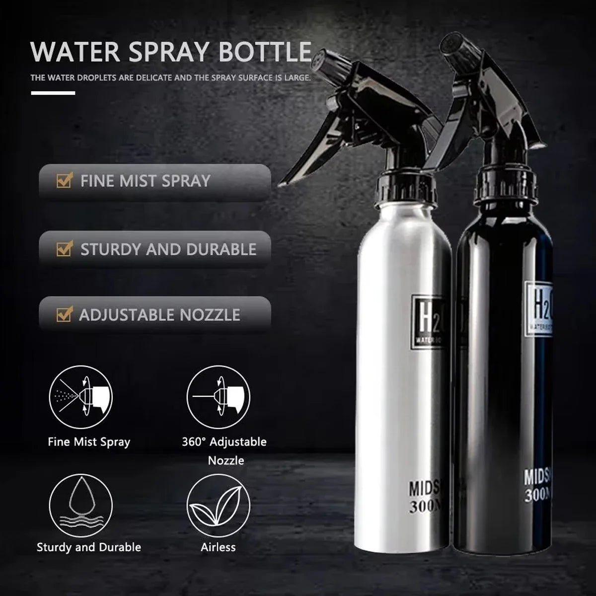 Professional Barber Spray Bottle 300ml/500ml – Adjustable Nozzle
