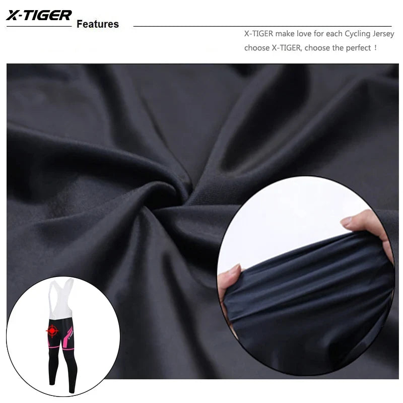 X-TIGER Women's Cycling Bib Tights 5D Gel Pad MTB & Road