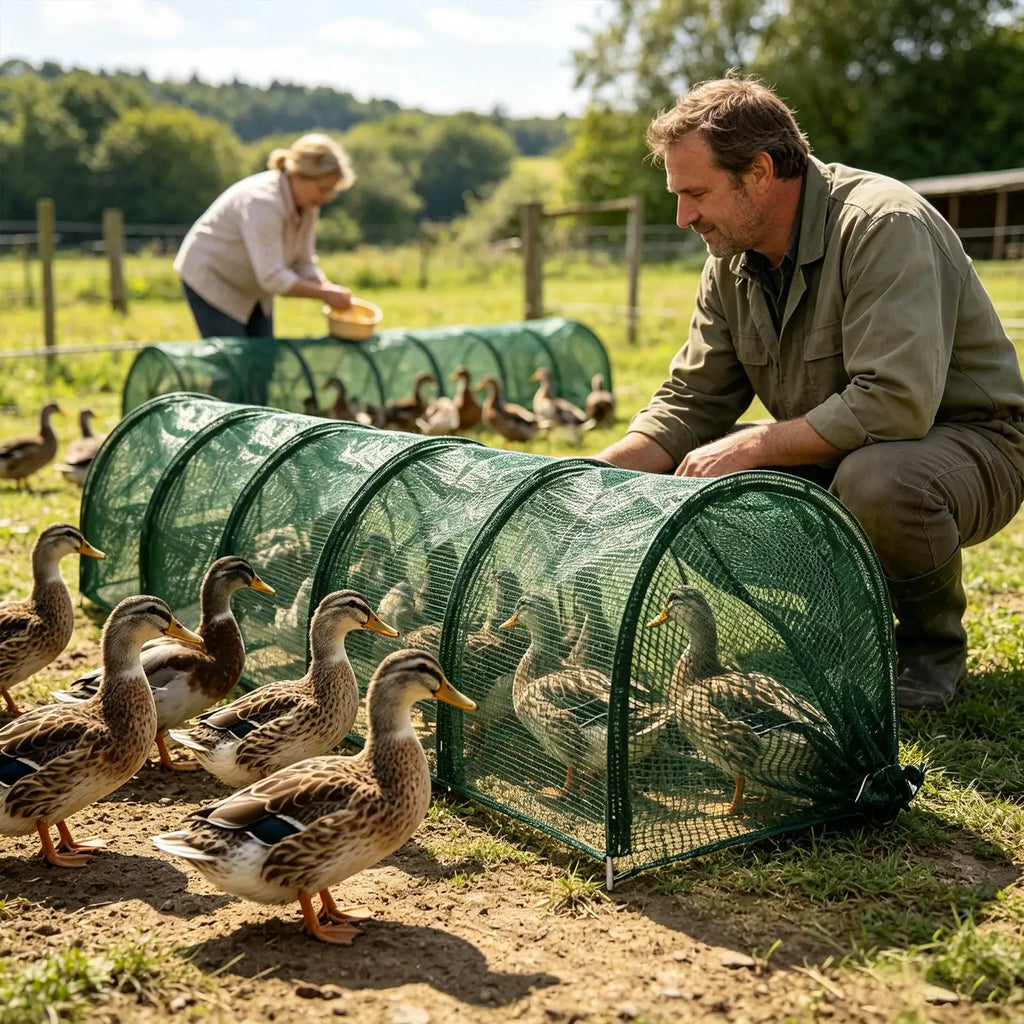 Foldable Chicken Tunnel Run – Outdoor Poultry & Pet Enclosure