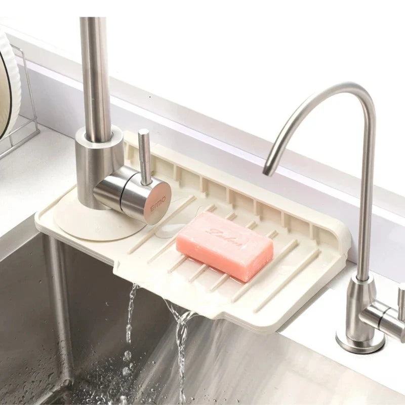 Silicone Faucet Splash Guard Mat | Sink Drip Catcher Pad