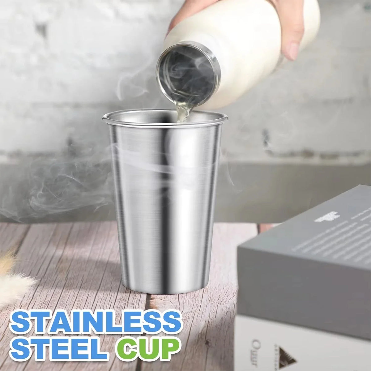 4-Pack Stainless Steel Pint Cups 500ml – Stackable Tumblers