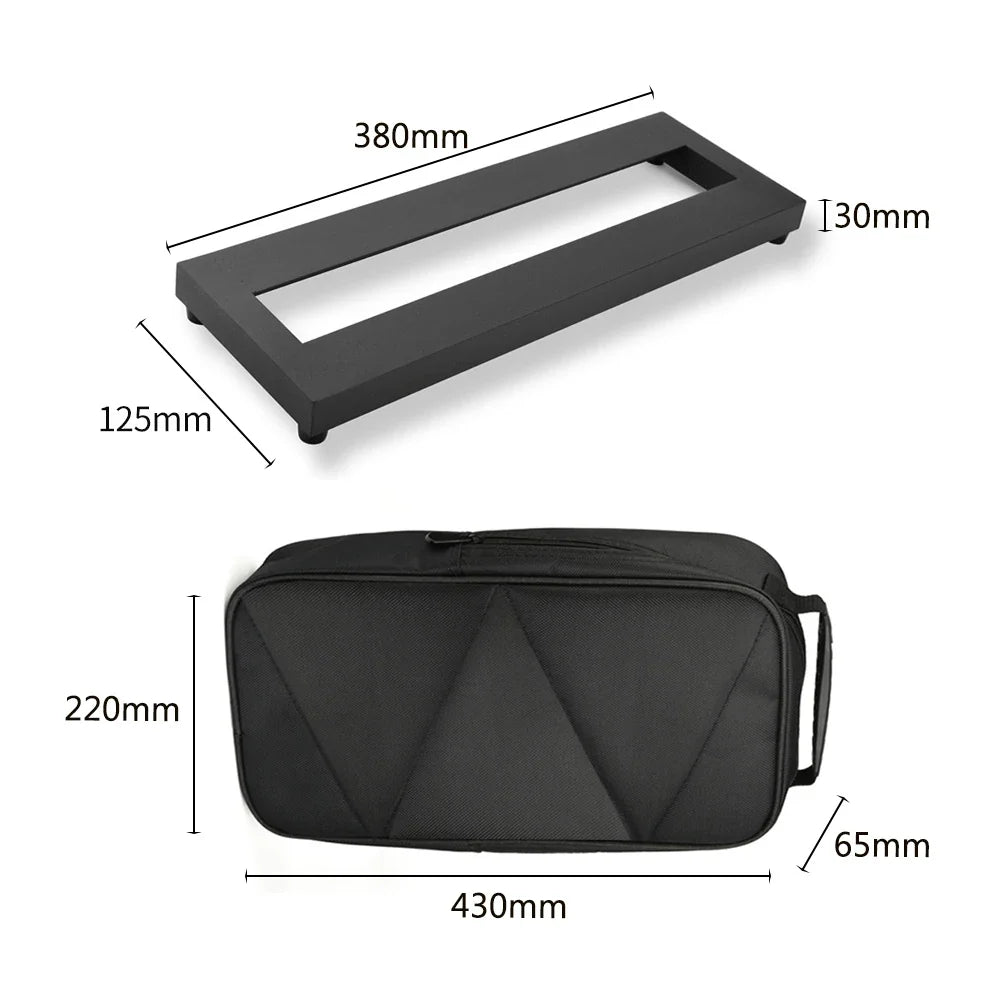 ammoon Aluminum Guitar Pedalboard 15×4.9" + Carrying Bag