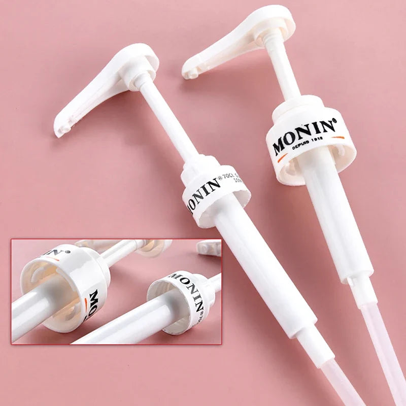 Coffee Dispenser Syrup Pump Black White Liquid Juice Bottle