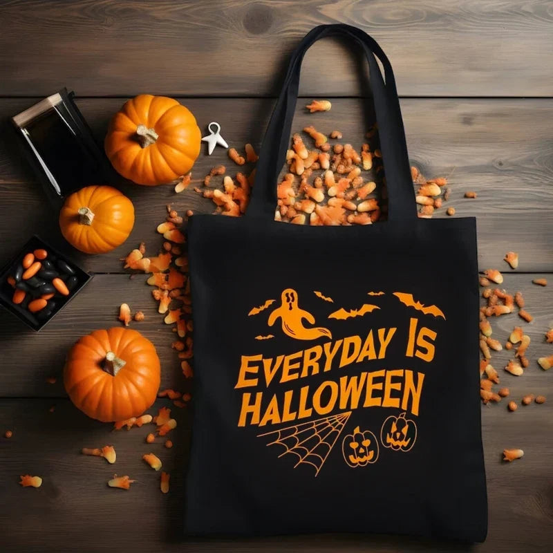 Everyday Is Halloween Black Canvas Tote Bag | Trick or Treat