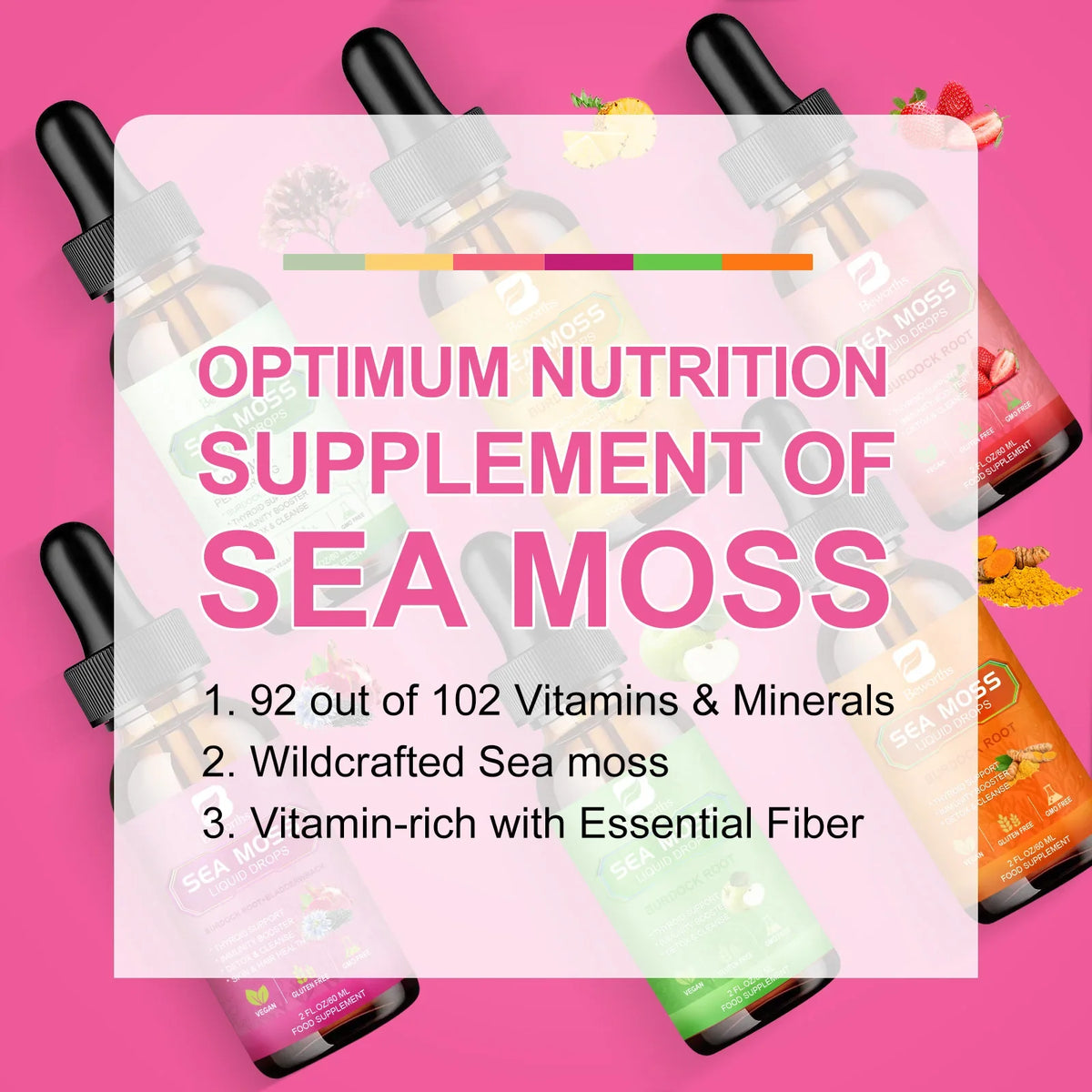 BEWORTHS Sea Moss Drops 3000mg – Immune, Hair & Gut Health
