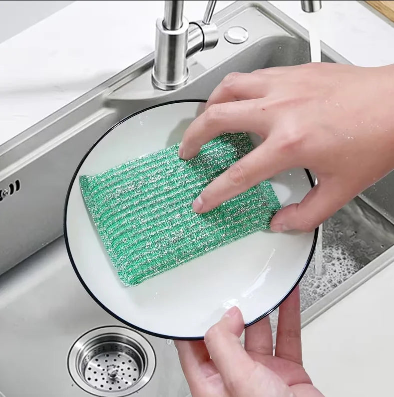 4-Pack Kitchen Scrub Sponge Dishwashing Scrubber Pads Set