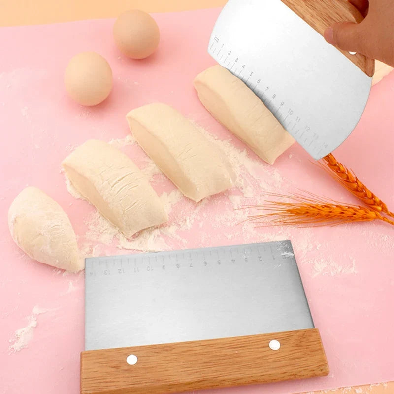 Stainless Steel Dough Bench Scraper & Pastry Cutter + Measure