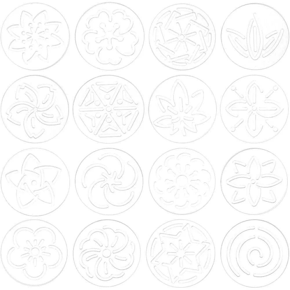 16-Pc Acrylic Sashiko Stencil Set – Flower Embroidery Templates