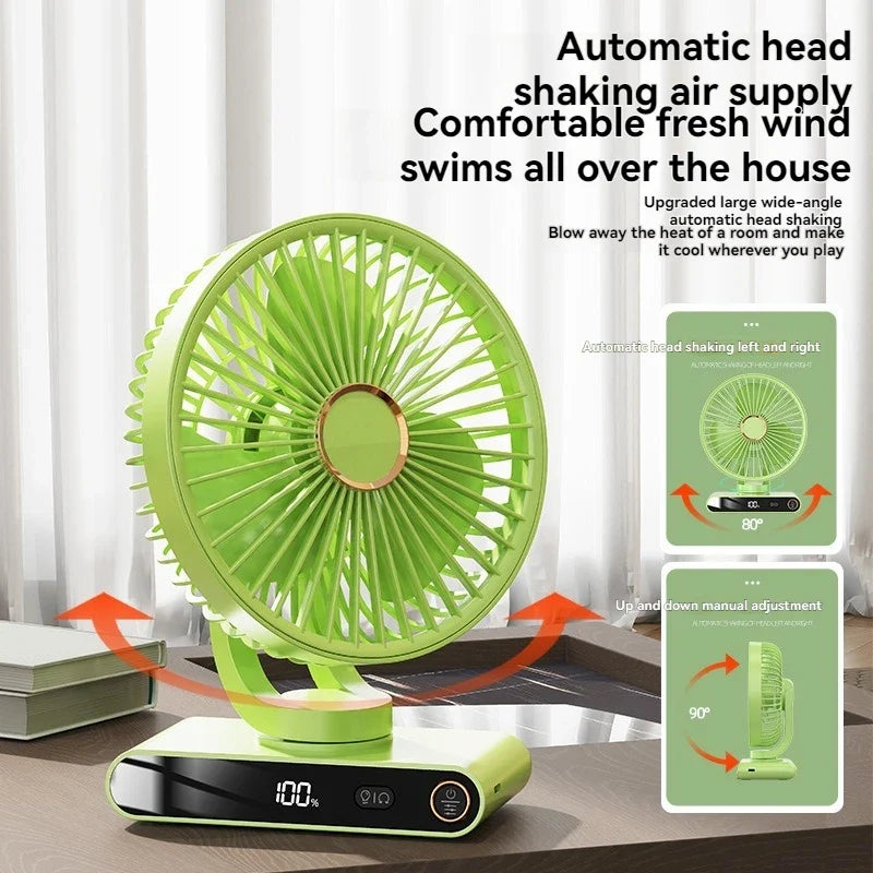 URGGU F6 5-Speed Clip Fan – Digital Display & Night Light
