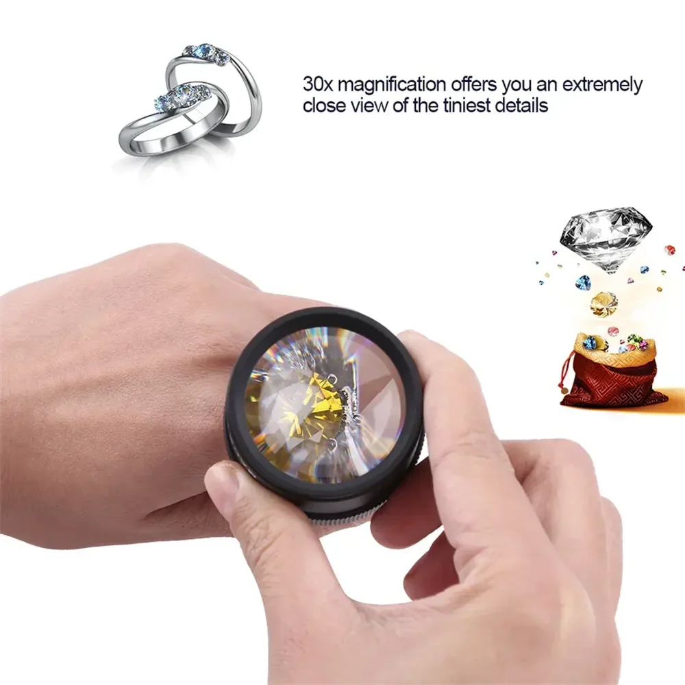 30x Pocket Magnifying Glass – Jewelry, Coins, Stamps & Repair