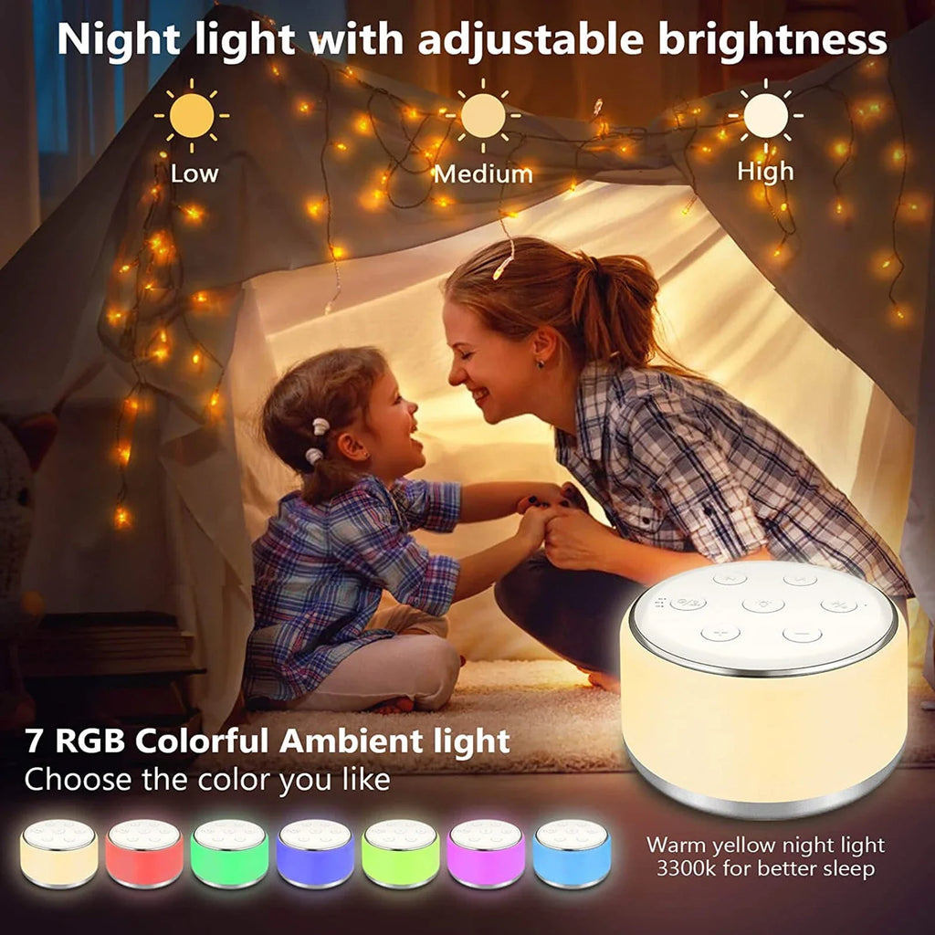 Desktop Sleep Sound Machine White Noise Baby Soother 7 Colors Night
