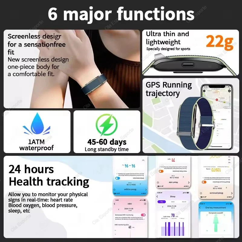 Ola Esporte No-Screen Smart Fitness Band | Heart Rate & Sleep Tracker