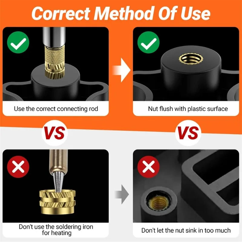Heat Set Insert Tips M2–M6 | Brass Soldering Kit for 3D Printing