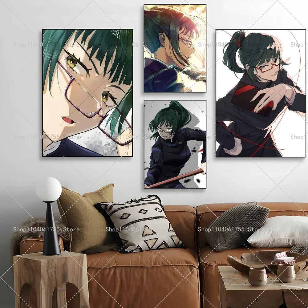 Jujutsu Kaisen Maki Zenin Anime Poster – Self-Adhesive Wall Art